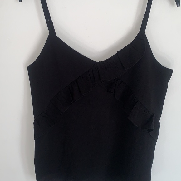 Only | Black Ruffled Tank Top - Picture 3 of 4